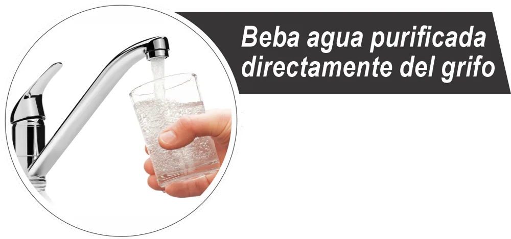 Beba agua purificada directamente del grifo
